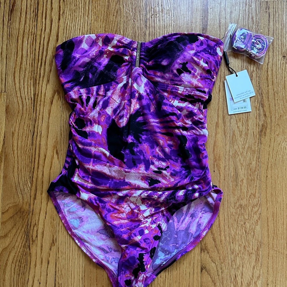Calvin Klein Purple and Pink One Piece Swimsuit